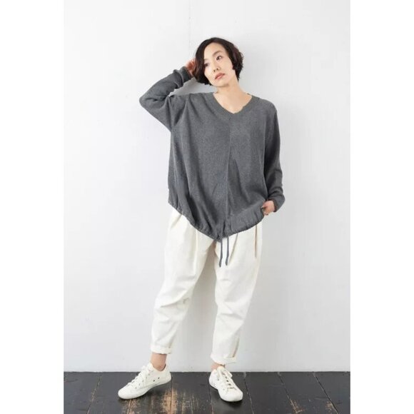 NWT Vlas Blomme Japanese linen blend lagenlook deconstructed sweater - Picture 1 of 11